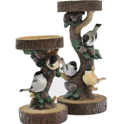 Forrest Bird Pillar Candle Holder - 21Cm