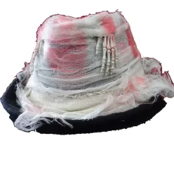 Ghost Bowler Hat With Skeleton Hand - 28Cm