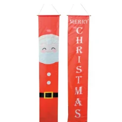 Giant Merry Christmas Santa Banners (Pack Of 2) - 180Cm