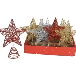 Glitter Star Tree Topper (3 Colours) - 20Cm