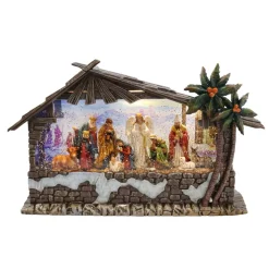 Glitter Swirl Music Nativity Scene Led Usb - 34Cm
