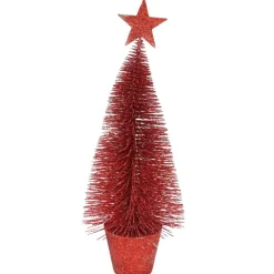 Glitter Tree With Star (4 Colours) - 25Cm