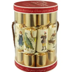 Gold 12 Days Of Christmas Crackers (Pack Of 12) - 25Cm - (Duplicate Imported From Bigcommerce)