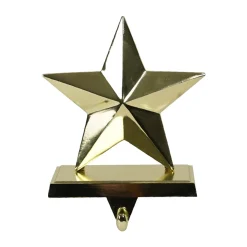 Gold 5 Point Star Metal Stocking Holder - 17Cm