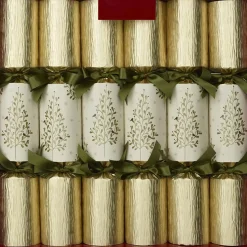Gold Cream Olive Tree Christmas Crackers - 35.5Cm