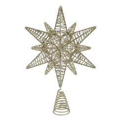 Gold Metal Cotton Moravan Star Topper - 30.5Cm