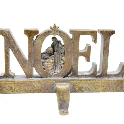 Gold Nativity Stocking Hanger Noel - 22Cm
