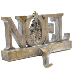 Gold Nativity Stocking Hanger Noel - 22Cm