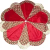 Gold Red Checkered Tree Skirt - 120Cm