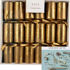 Gold Snowflakes Luxury Cracker (Pack Of 6) - 36Cm