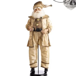 Goodwill Musical Cream Santa Doll With Stand