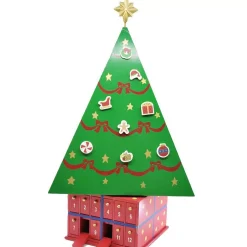 Green Christmas Tree Advent Calendar With Ornaments - 54Cm