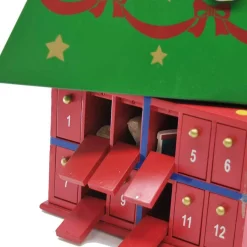 Green Christmas Tree Advent Calendar With Ornaments - 54Cm