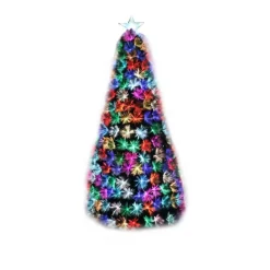 Green Fibre Optic Tree With Multicolour Lights And Star - 180Cm