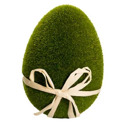 Green Flocked Moss Easter Egg - 15Cm