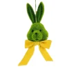 Green Moss Rabbit Face With Yellow Bow - 52Cm