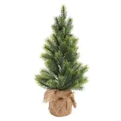 Green Pine Burlap Jute Table Top Tree - 48Cm