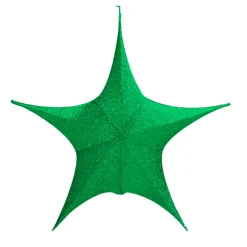 Green Pop-Up Tinsel Star - 80Cm