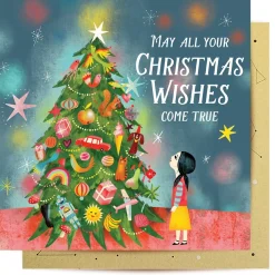 Greeting Card Christmas Wishes - 14Cm