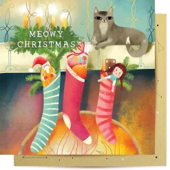 Greeting Card Meowy Christmas - 14Cm