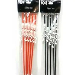 Halloween Party Skeleton Straws 5Pk (2 Colours)