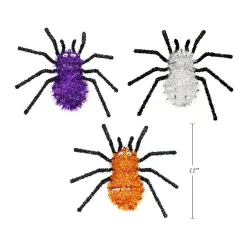 Halloween Tinsel Spider Hanging Decoration (3 Colours) - 33Cm