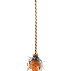 Halloween Witch Broom Spiderweb (3 Styles) - 120Cm