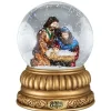 Holy Family Snow Glow Glass Ornament - 13Cm
