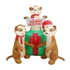 Inflatable Meerkats With Christmas Presents (Air Powered) - 200Cm