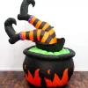 Inflatable Witch Legs In Cauldron - 152Cm