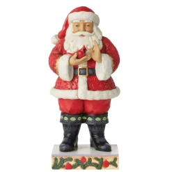 Jim Shore Santa With Cardinal - 25Cm