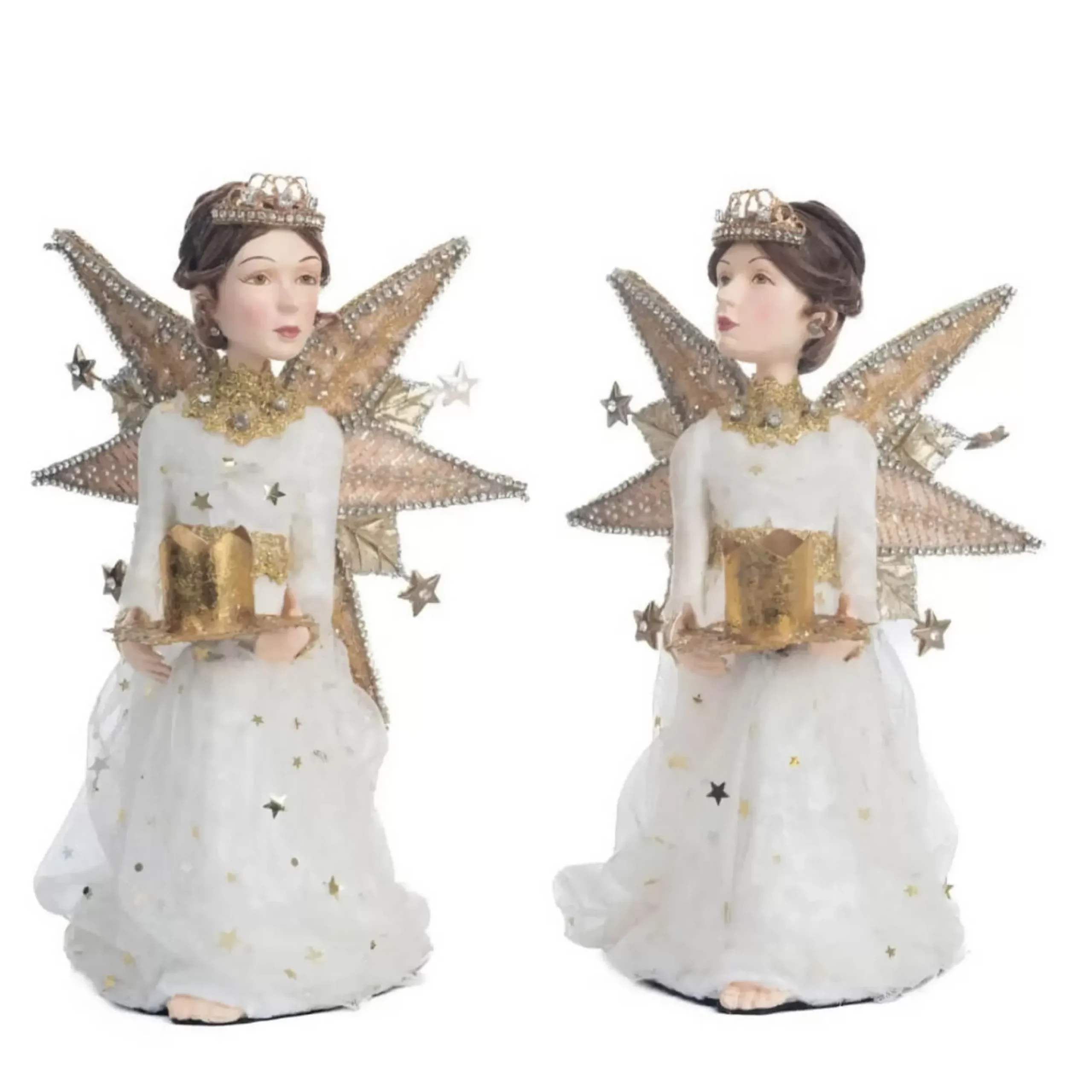 Katherines Celestial Angel Candle Holder (Set Of 2) - 24Cm