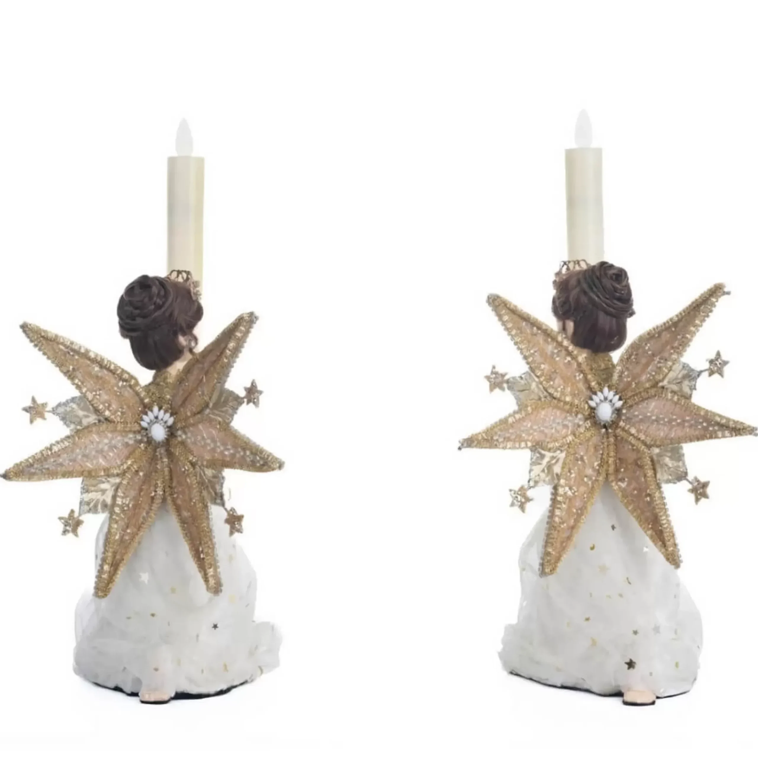 Katherines Celestial Angel Candle Holder (Set Of 2) - 24Cm