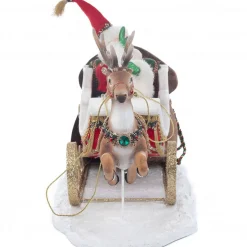 Katherines Christmas In The City Santa With Elf Catching A Ride - 43Cm