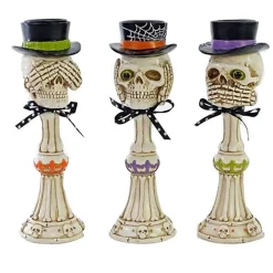 Katherines Collection "No Evil" Skeleton Pillars (3 Colours) - 25Cm