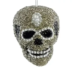 Katherines Krooked King Skull Pewter Ornament - 7.5Cm