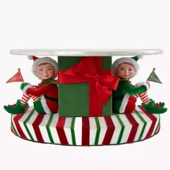 Katherine's Naughty And Nice Cake Stand (Santa's Coming To Town) - 33.5Cm
