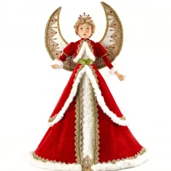 Katherines Red With Gold Trim Angel - 71Cm