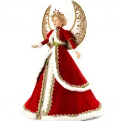 Katherines Red With Gold Trim Angel - 71Cm