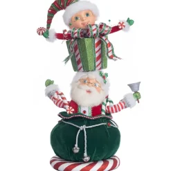 Katherines Santa And Elf Gift Stack - 48Cm