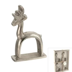Key's Reindeer Napkin Ring Silver (Set Of 4) - 8Cm