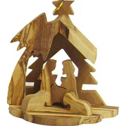 Kurt Adler Olive Wood Nativity Ornament (4 Designs) - 6.5Cm