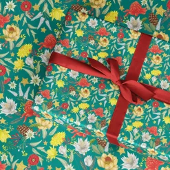 La La Land Australian Green Floral Wrapping Paper Roll - 70Cm