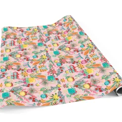 La La Land Australian Pink Floral Wrapping Paper Roll - 70Cm