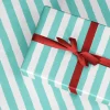 La La Land Turqoise Stripe Wrapping Paper Roll - 70Cm