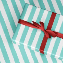 La La Land Turqoise Stripe Wrapping Paper Roll - 70Cm