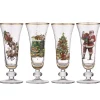 Ladelle Ashdene Spirit Of Christmas Glass Champagne Flutes (Set Of 4)