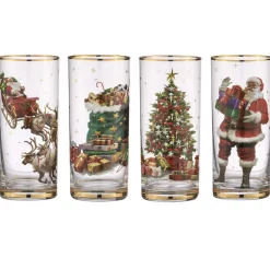 Ladelle Ashdene Spirit Of Christmas Highball Tumblers (Set Of 4)