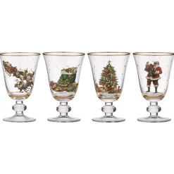 Ladelle Ashdene Spirit Of Christmas Glass Goblets (Set Of 4)