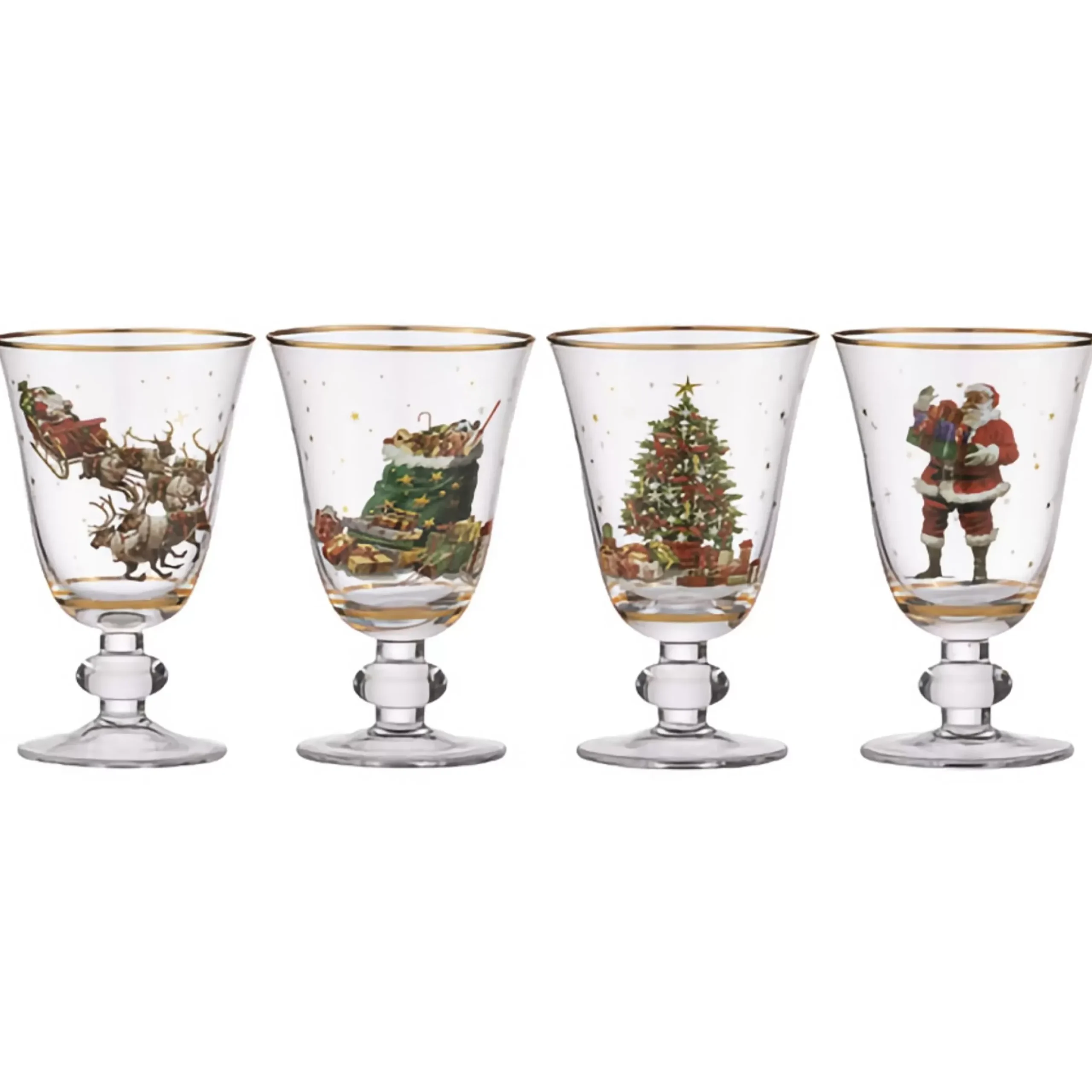 Ladelle Ashdene Spirit Of Christmas Glass Goblets (Set Of 4)
